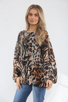 PLEATED ABSTRACT BLOUSE