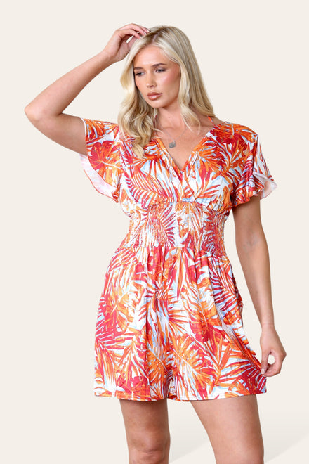 LEAF PRINT PLAYSUIT(MIXED COLOUR PACK) (8506760560888)