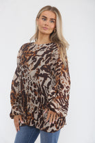 PLEATED ABSTRACT BLOUSE