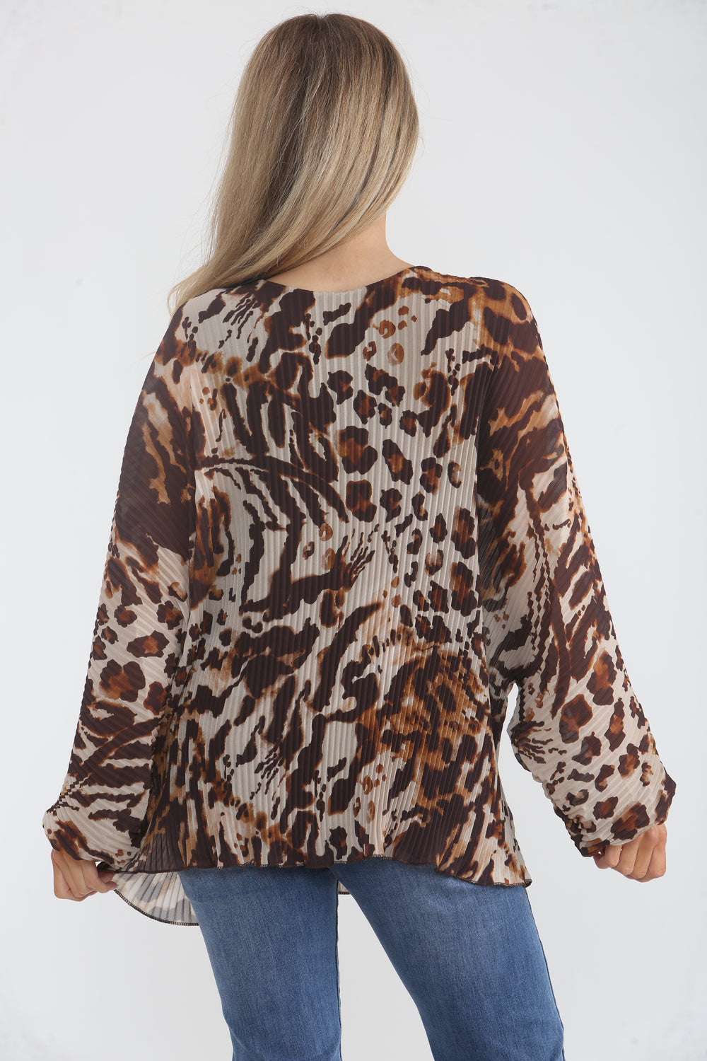 PLEATED ABSTRACT BLOUSE