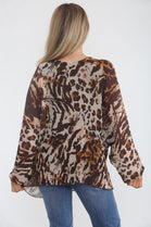 PLEATED ABSTRACT BLOUSE