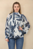 BOW PRINTED PLEATED TOP (15078130844032)