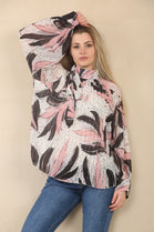 BOW PRINTED PLEATED TOP (15078143099264)