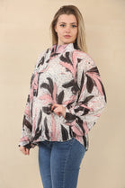 BOW PRINTED PLEATED TOP (15078143099264)