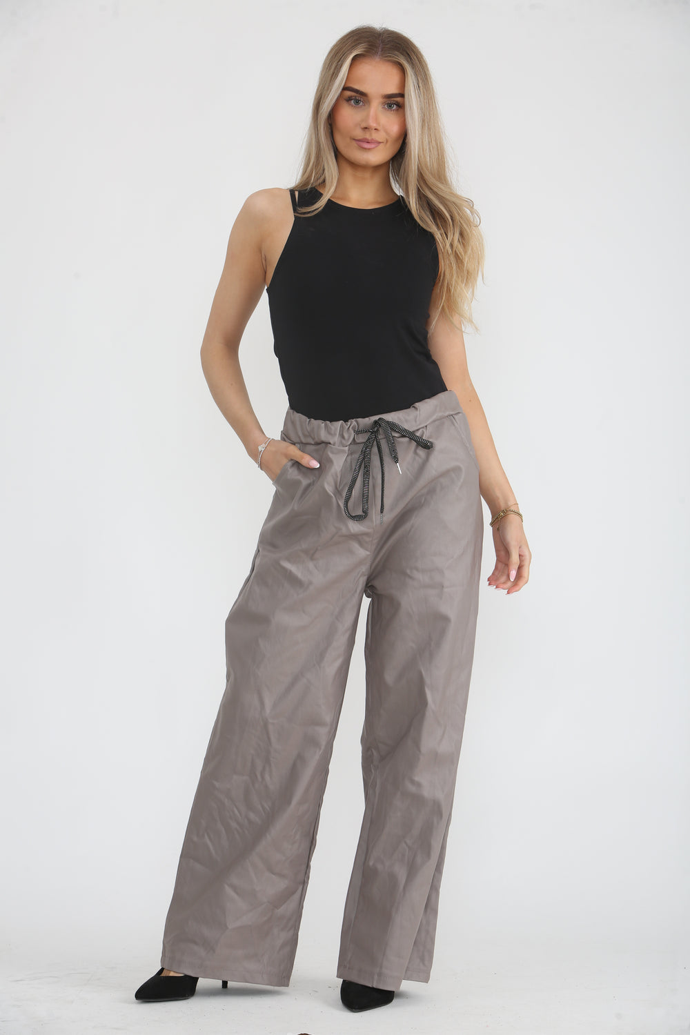 FLARE PU TROUSER