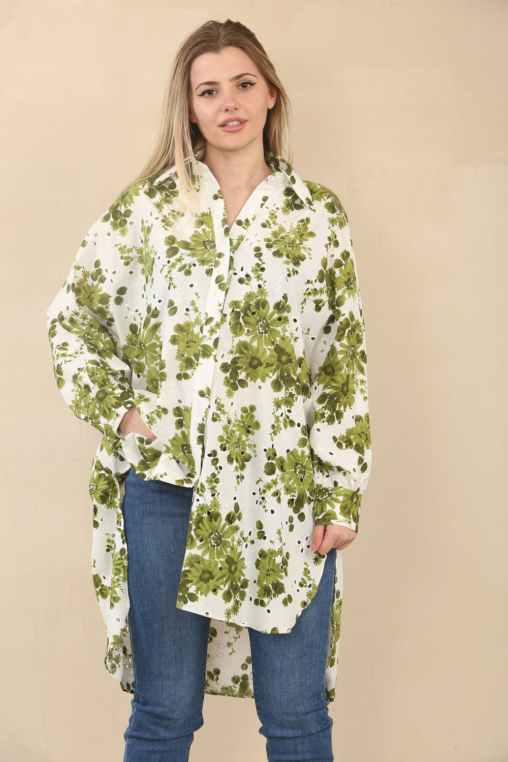 ANGLAISE PRINTED OVERSIZED SHIRT (15081610838400)