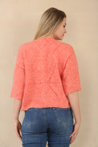 SHORT SLEEVE GOLD BUTTON KNIT CARDIGAN (15081661825408)