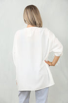 RUCHED SLEEVE BLOUSE (15104307790208)