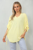 RUCHED SLEEVE BLOUSE (15104309297536)