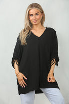RUCHED SLEEVE BLOUSE (15104308543872)