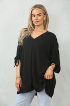 RUCHED SLEEVE BLOUSE (15104308543872)