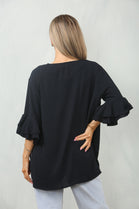 FRILL SLEEVE OVERSIZED TOP (15101001990528)