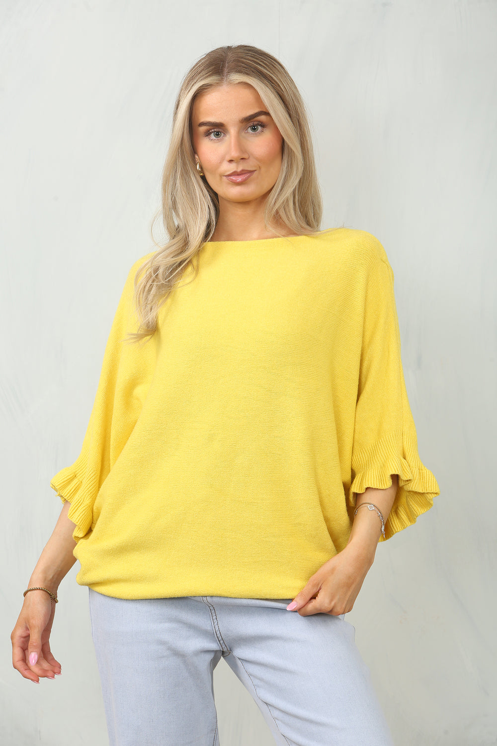 FRILL SLEEVE JUMPER (15084885574016) (15101006020992)