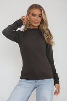 RUCHED SLEEVE BASIC TOP