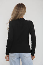 RUCHED SLEEVE BASIC TOP