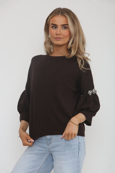 JEWELLED BELL SLEEVE JUMPER