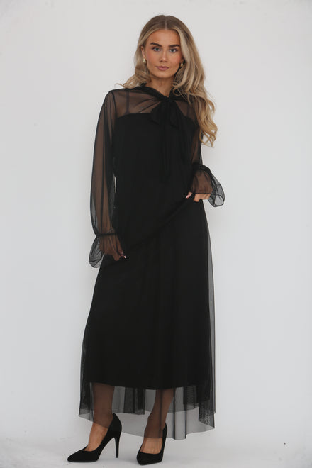 BOW MESH BLOUSE
