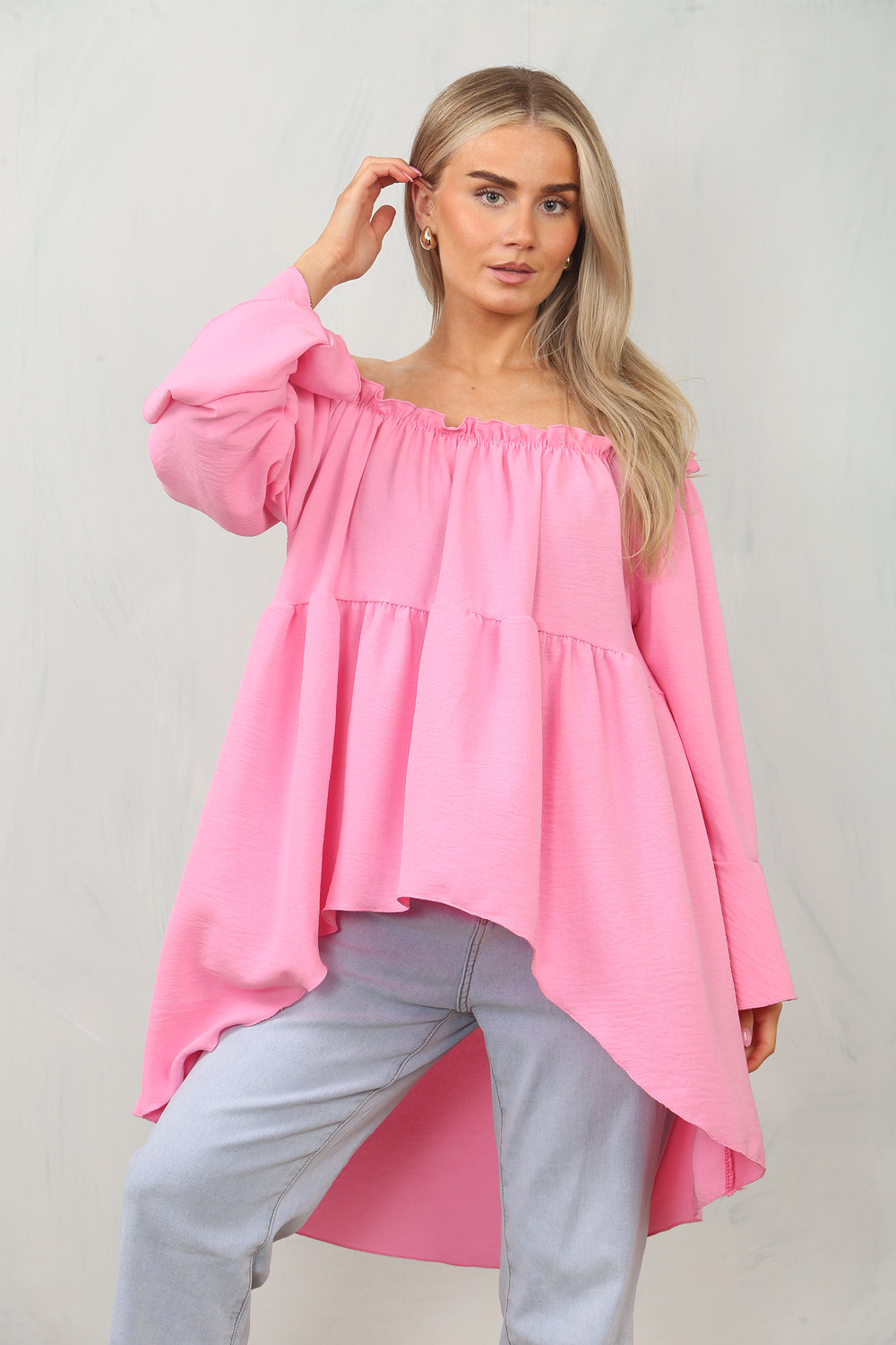 OFF SHOULDER HIGH LOW TOP (15104412615040)
