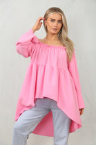 OFF SHOULDER HIGH LOW TOP (15104412615040)