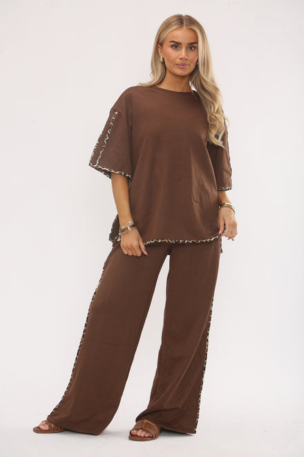 LEOPARD STRIPE WIDE LEG LOUNGEWEAR (15324442886528)