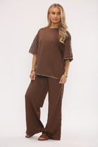 LEOPARD STRIPE WIDE LEG LOUNGEWEAR (15324442886528)
