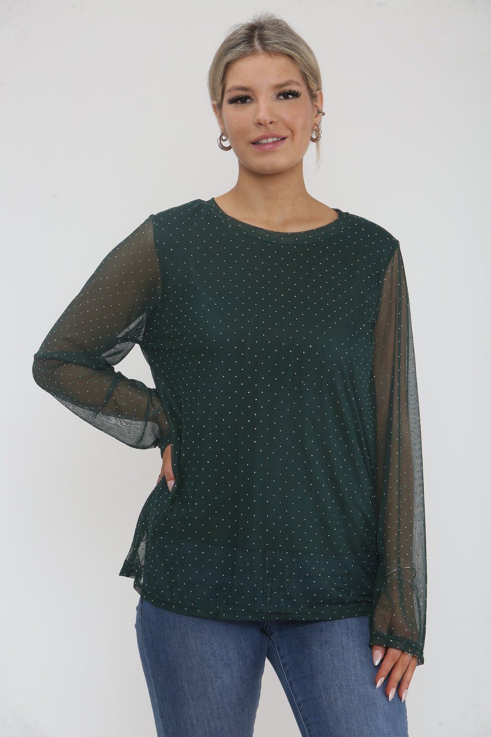 MESH RHEINSTONE TOP