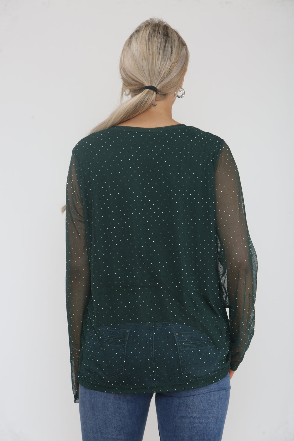 MESH RHEINSTONE TOP