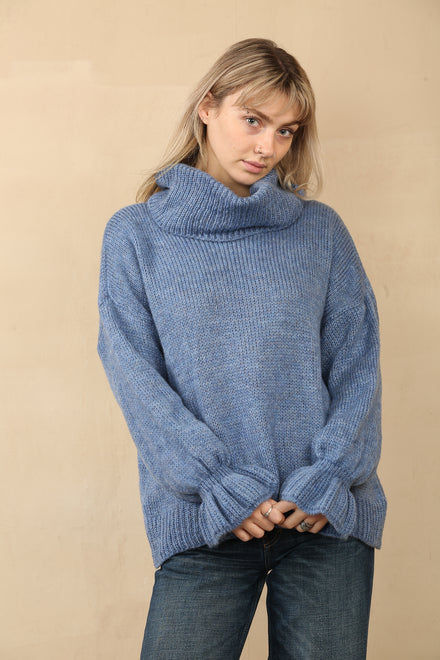 DEMI POLONECK FRILL SLEEVE KNIT JUMPER (14779354743168)