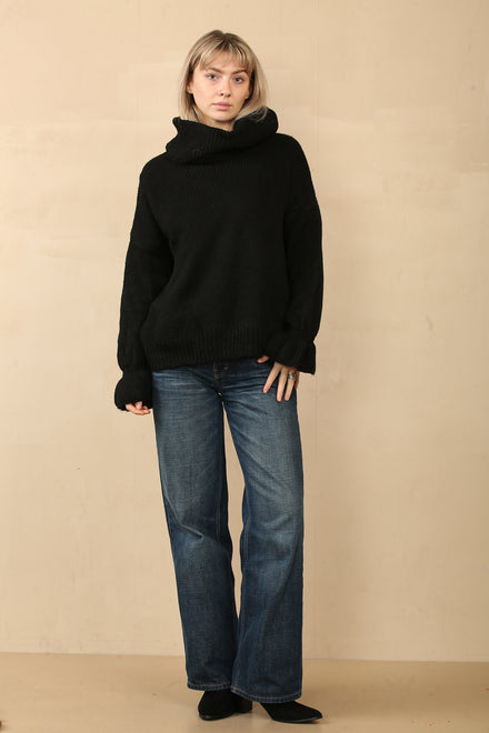 DEMI POLONECK FRILL SLEEVE KNIT JUMPER (14779355431296)