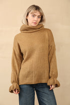 DEMI POLONECK FRILL SLEEVE KNIT JUMPER (14779356119424)