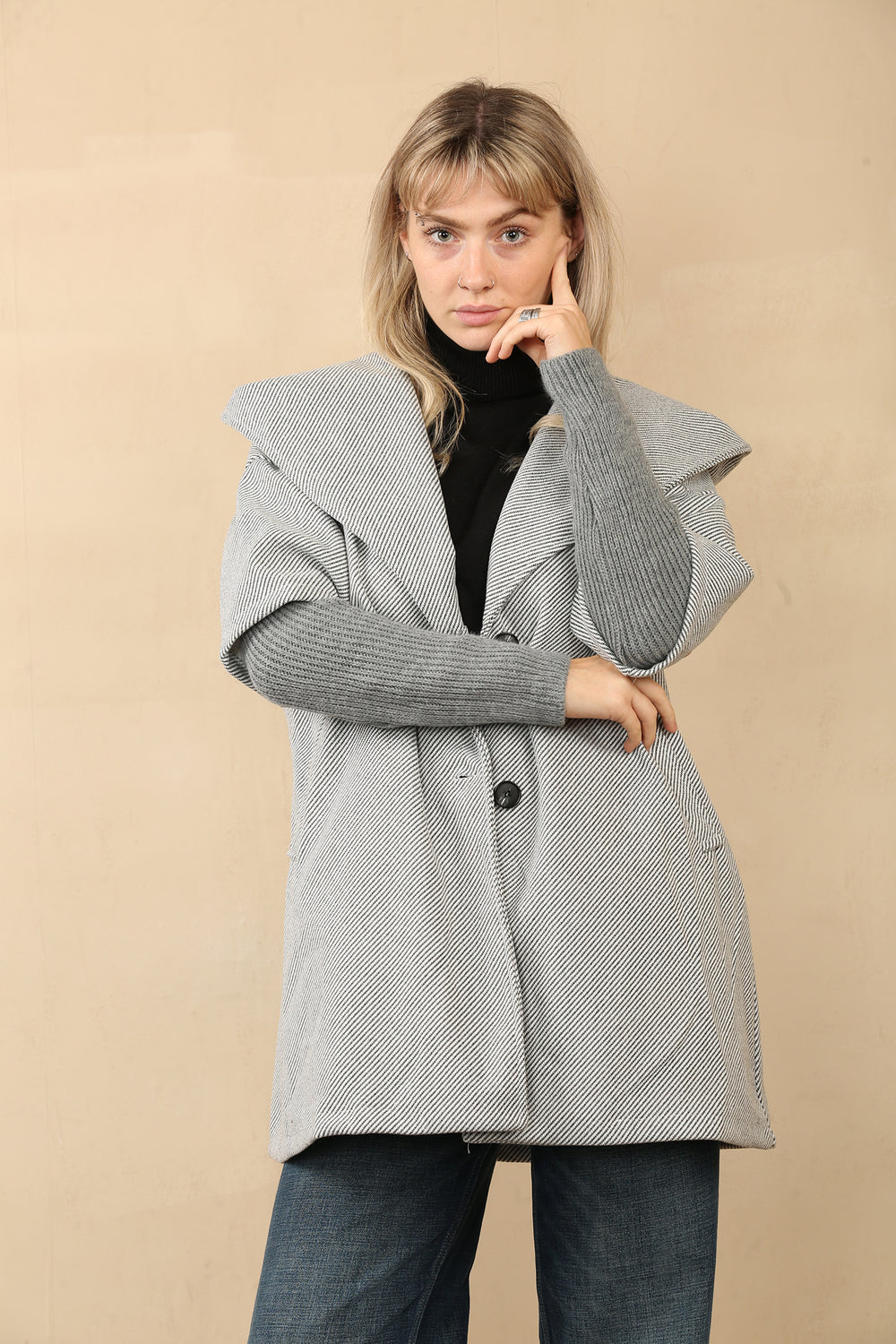 ALICE HOODED BUTTON DETAIL JACKET (14779365917056)