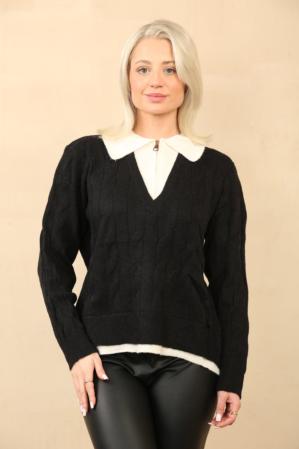 CABEL KNIT DETAIL JUMPER (14862193820032)