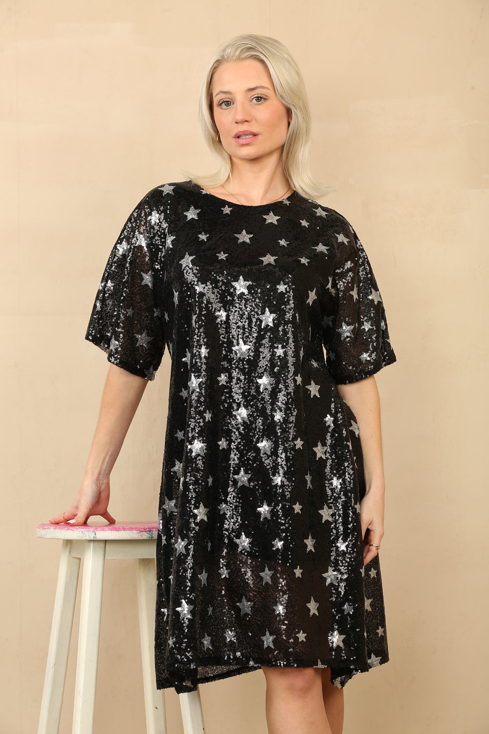 CLARA STAR SEQUIN DRESS (14862240055680)