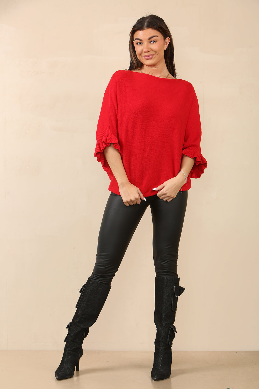 FRILL SLEEVE JUMPER (8700260548856) (14672735732096) (14990746124672) (15248018669952)