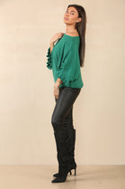 FRILL SLEEVE JUMPER (8700256321784)