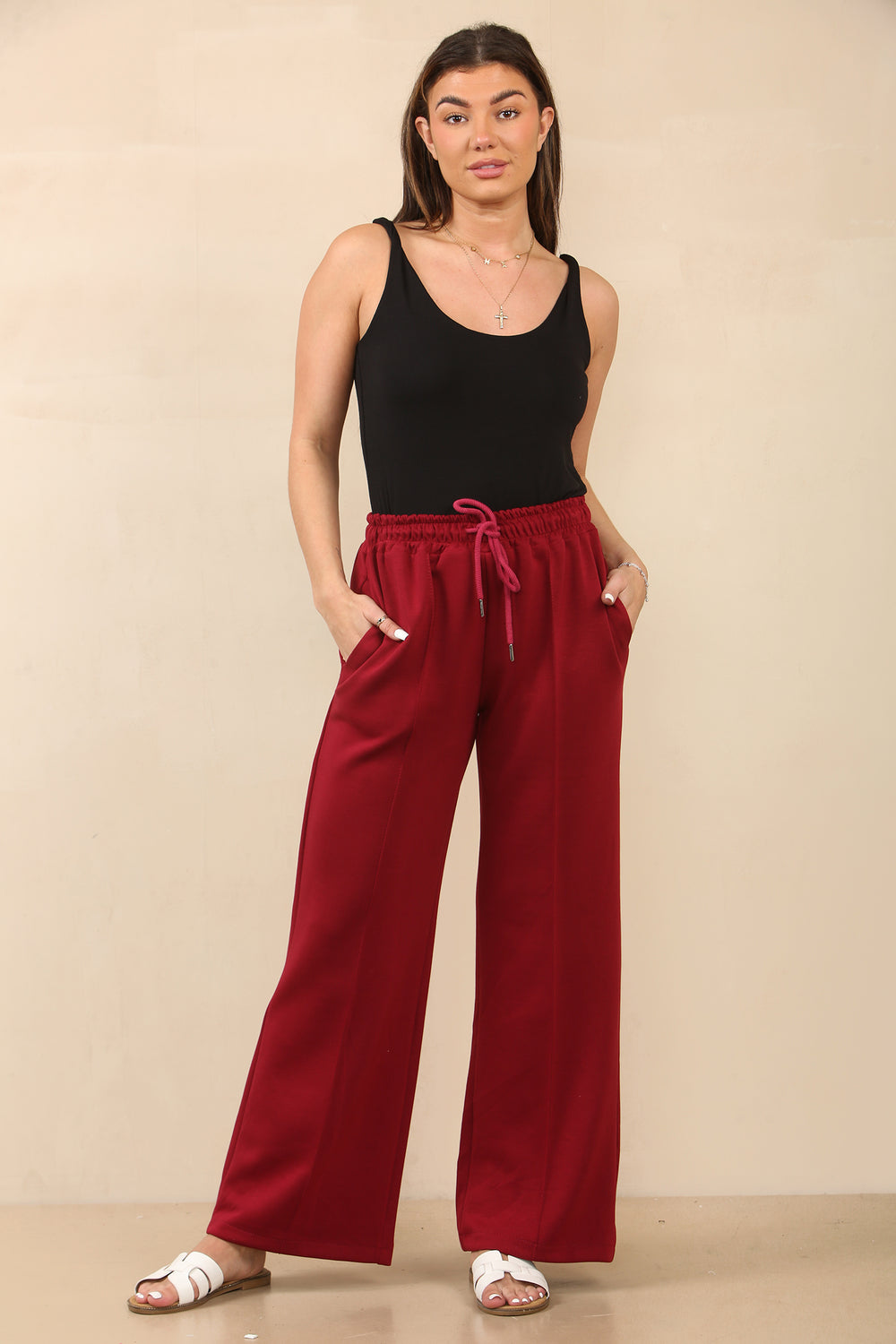 PLUS SISE FRONT DETAIL PLAIN JOGGERS (15356946121088)