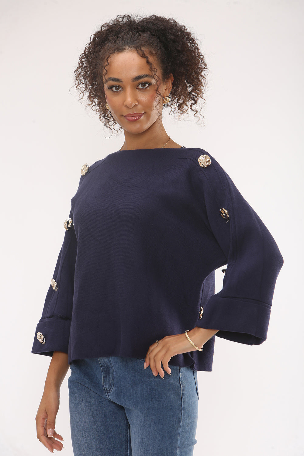 DETAIL BUTTON SLEEVE SWEAT (15329450754432)