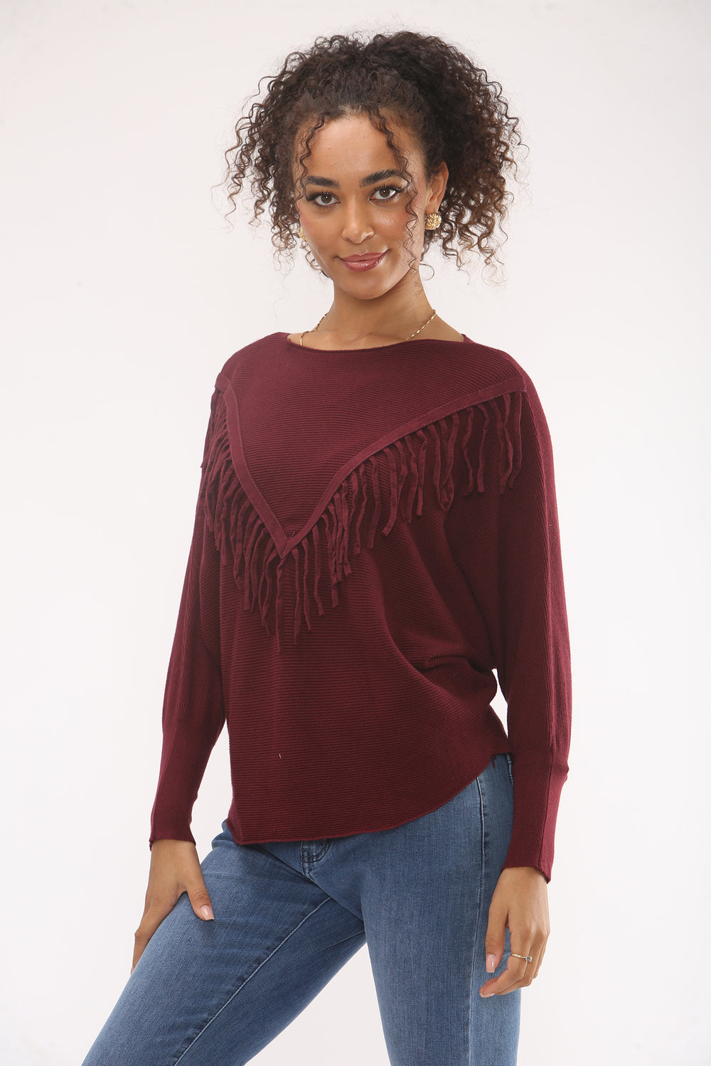 FRINGED KNITTED JUMPER (15329390723456)