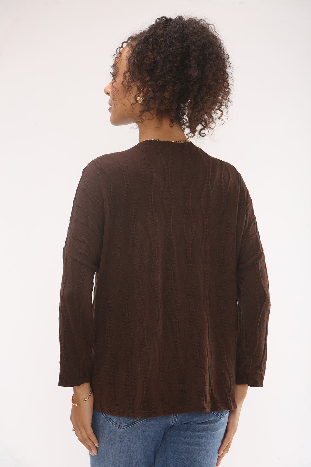 CABLE PATTERN V-NECK JUMPER (15329484210560)