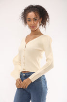 GOLD BUTTON WAVEY SLEEVE JUMPER (15330312388992)