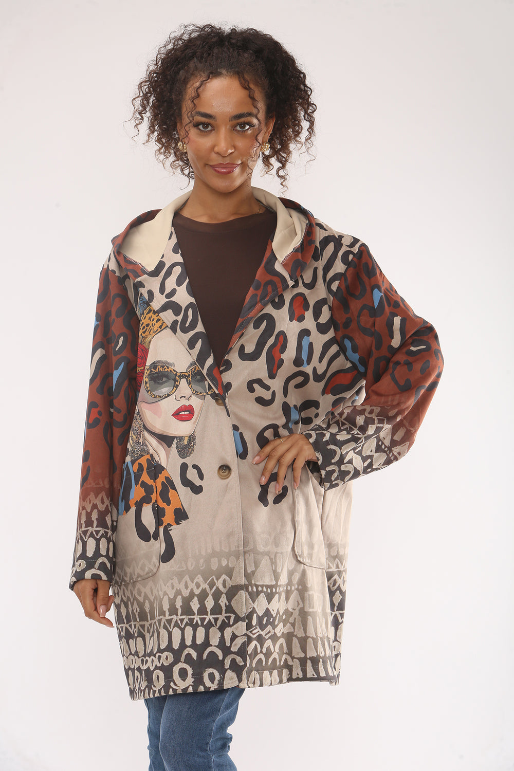 HOODED PRINTED COAT (15330338046336)