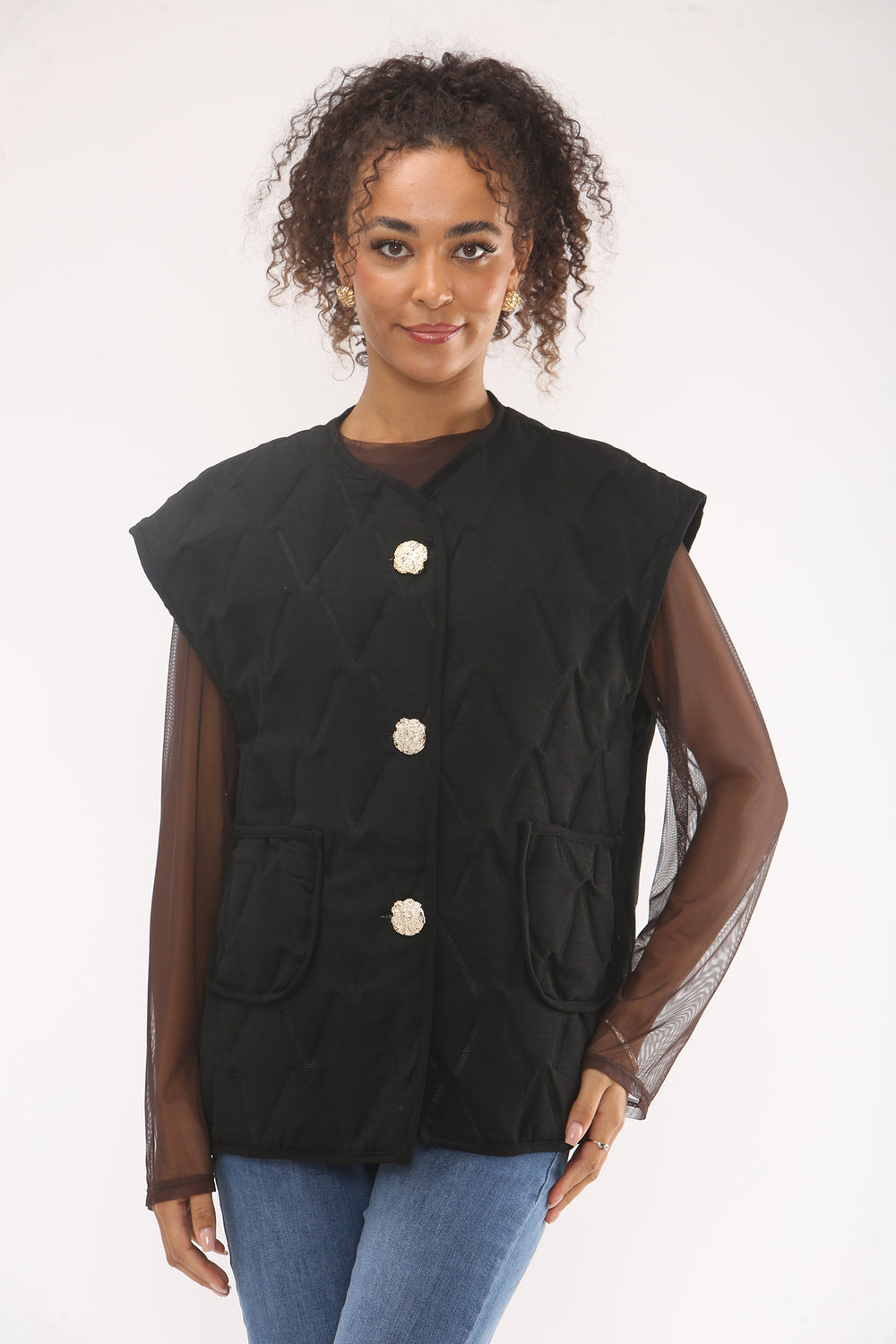 QUALITY GOLD BUTTON JACKET (15330407448960)