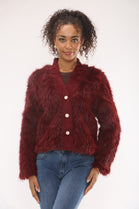 FAUX FURR BUTTON DETAIL CARDIGAN (15330369110400) (15358092247424)