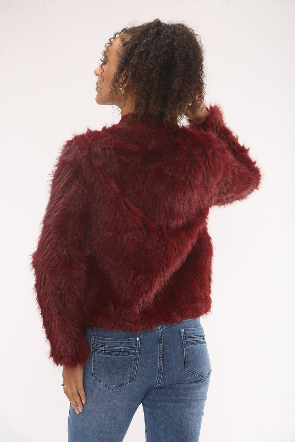 FAUX FURR BUTTON DETAIL CARDIGAN (15330369110400) (15358092247424)
