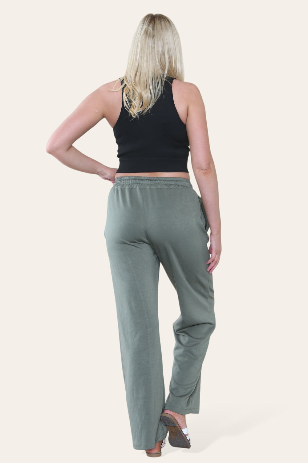 PLUS SISE FRONT DETAIL PLAIN JOGGERS (15357028991360)