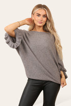 FRILL SLEEVE JUMPER (8724278640888) (8739516383480) (14955140907392) (15293623927168)