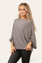 FRILL SLEEVE JUMPER (8724278640888) (8739516383480) (14955140907392) (15293623927168)