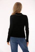 COLLAR EMBELLISHED ZIP DETAIL JUMPER (15339303305600)
