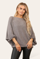 FRILL SLEEVE JUMPER (8724278640888) (8739516383480) (14955140907392) (15293623927168)