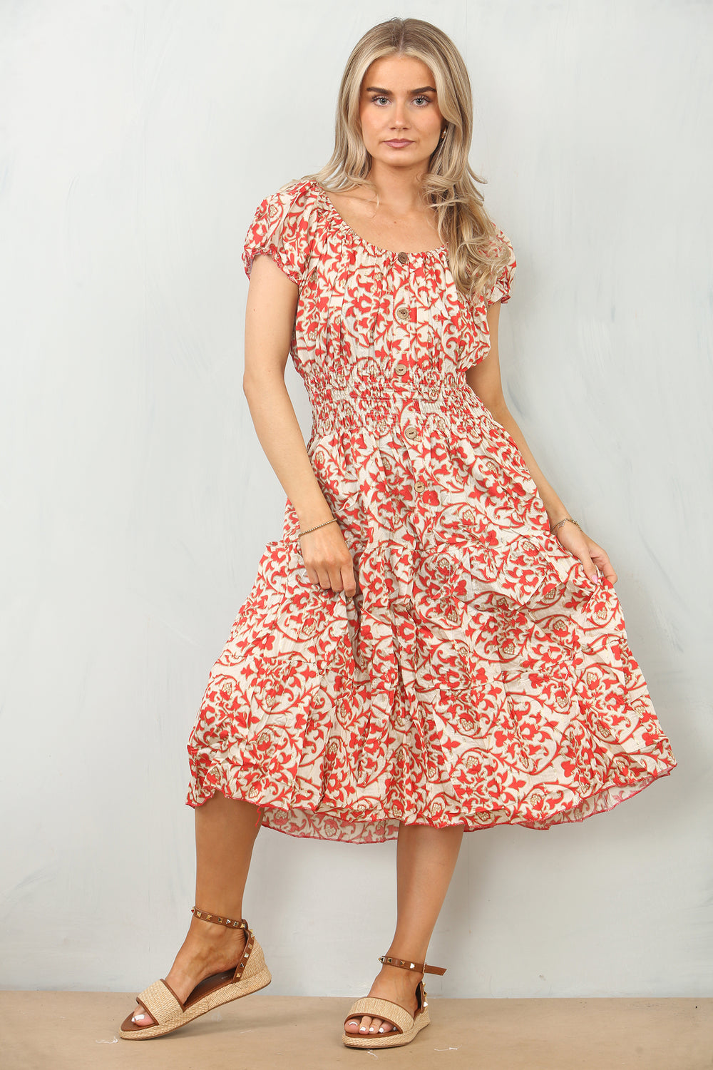 BUTTON DETAIL PRINTED DRESS(MIXED COLOUR PACK) (15114725884288) (15122604425600) (15159996055936)